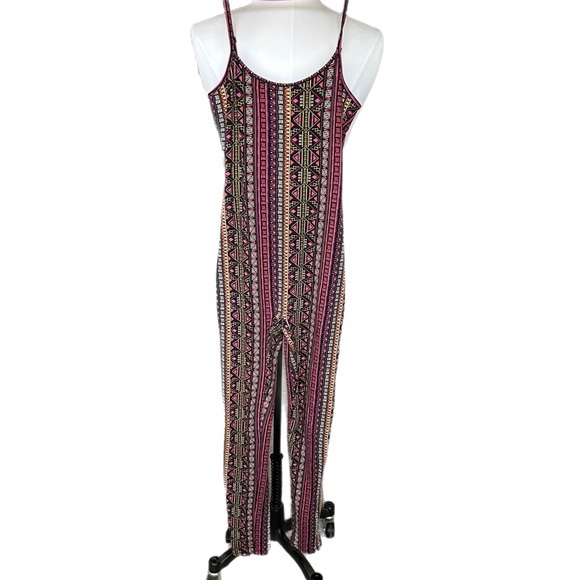 H&M Coachella Fitted Jumpsuit in patterned jersey - narrow adjustable straps - Picture 3 of 6